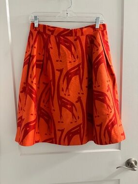 Orla Kiely A Line Painterly Giraffe Print Skirt US6